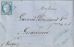 Lettre De Salins à Gérardmer LAC - 1849-1876: Klassik