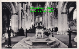 R385300 The Font And Nave Ramsey Abbey. 8971. RP. Post Card - World