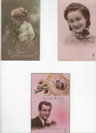 95F - LOT De 3 CPA - Carte Fantaisie - Femmes & Homme - Parejas