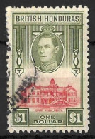 HONDURAS....KING GEORGE VI..(1936-52..).....$1....POORISH.....(CAT.VAL.£16..)....USED...... - Honduras