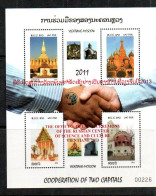 LAOS - 20011 - VIETIANE / MOSCOW FRIENDSHIP SOUVENIR SHEET   MINT NEVER HINGED - Laos