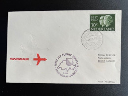 NETHERLANDS 1962 FIRST FLIGHT COVER SWISSAIR AMSTERDAM TO ZURICH 02-04-1962 NEDERLAND - Briefe U. Dokumente