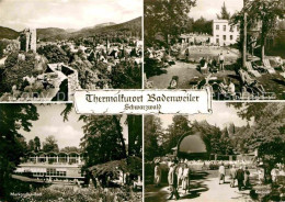 72761913 Badenweiler Blick Von Burgruine Thermal-Schwimmbad Kurpark Markgrafen-B - Badenweiler