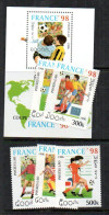 LAOS - 1996 - FRANCE WORLD CUP SET OF 5 + SOUVENIR SHEET   MINT NEVER HINGED - Laos