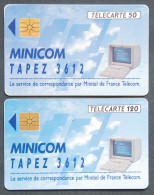 Télécartes MINICOM Tapez 3612 Service Minitel 1992 échanger Des Messages 120U 50U Agence France Télécom - Ohne Zuordnung