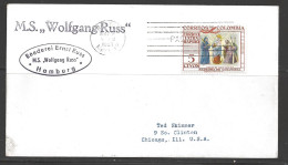 1957 Paquebot Cover Columbia Stamp Used In Boston Mass (Mar 9) - Covers & Documents