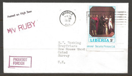 1971 Paquebot Cover Liberia Stamp Used In Mobile, Alabama (Apr 15) - Brieven En Documenten