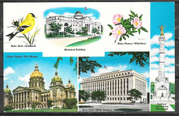 Iowa, Des Moines, Capitol, State Flower & Bird, Unused - Des Moines