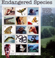 1996 Endangered Species - Sheet Of 15, Mint Never Hinged - Nuovi