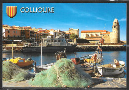 Collioure, France, Fishing Boat, Nets, Writing On Back - Collioure