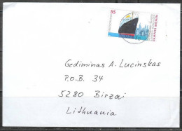 2004 Steamship Bremen Atlantic Speed Record, Cover To Lithuania - Brieven En Documenten