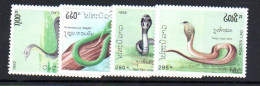 LAOS - 1992 -  SNAKES SET OF 4 MINT NEVER HINGED - Laos