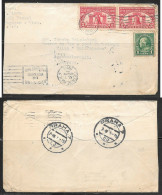 1926 Detroit Mich (Jul 23) Two Liberty Bell Stamps To Czechoslovakia - Cartas & Documentos