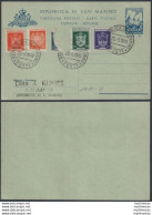 1947 San Marino Cartoline Postali Lire 4+4 Azzurro-verdino US Filagrano C24B - Andere & Zonder Classificatie