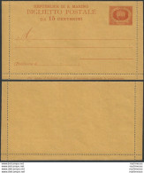 1907 San Marino Biglietti Postali Stemma 15c. Arancio MNH Filagrano B3 - Sonstige & Ohne Zuordnung