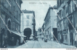 Ba309 Cartolina Modena Citta' Via Emilia 1918 - Modena