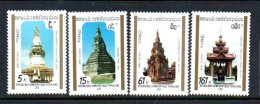 LAOS - 1989 - TEMPLES SET OF 4  MINT NEVER HINGED - Laos