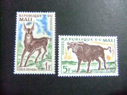 56 MALI REPUBLICA De MALI 1965 / FAUNA ( Syncerus Affer Y Kobus Defassa )/ YVERT 71-71 FU - Game