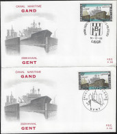 Belgique 1968 Y&T 1479 Sur 2 FDC, Oblitérations Spéciales Différentes. Canal Maritime De Gand - Bateaux