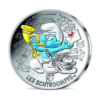 France 10 Euro Silver 2020 Postman The Smurfs Colored Coin Cartoon 00400 - Conmemorativos