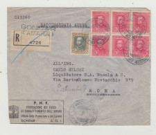 BUSTA SENZA LETTERA - TARIFFA RACCOMANDATA - PNF FEDERAZ. FASCI COMBATTIMENTO DELL'AMARA - GONDAR A.O.I DEL 1939 WW2 - Storia Postale (Posta Aerea)