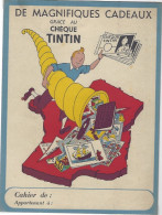 Tintin  Protège Cahier Chèque Tintin - Advertisement