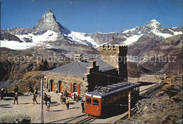 12542987 Zermatt VS Station Gornergrat Mit Matterhorn Und Dent Blache Zermatt - Autres & Non Classés