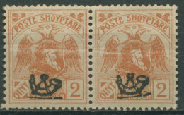 Albanien 1920 Skanderbeg Und Doppeladler 76 I Paar Postfrisch, Papierfalte - Albanië