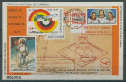 Bolivien 1980 Zeppelin, Mondlandung Block 105 Postfrisch (C22859) - Bolivië