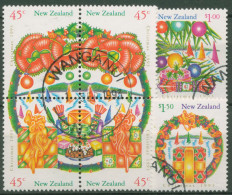 Neuseeland 1993 Weihnachten Geschenke Kuchen 1298/03 A Gestempelt - Used Stamps