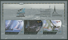 Neuseeland 2002 MELBOURNE Amerca's Cup Regatta Block 141 I Postfrisch (C25690) - Blocks & Kleinbögen