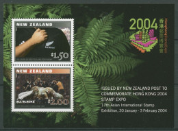 Neuseeland 2004 HONGKONG Rugbyspieler Block 166 Postfrisch (C25705) - Hojas Bloque