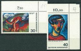 Bund 1974 Deutscher Expressionimus 798/99 Ecke 2 Oben Rechts Postfrisch (E528) - Ongebruikt