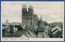 Prenzlau St Marienkirche Und Mitteltorturm, Gelaufen 1937 (AK3686) - Prenzlau