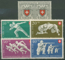 Schweiz 1950 Pro Patria Rayon-Briefmarken Sport 545/49 Postfrisch - Ongebruikt