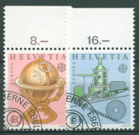 Schweiz 1983 Europa CEPT Werke Erfindungen Globus Dampflok 1249/50 Gestempelt - Oblitérés