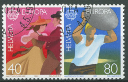 Schweiz 1981 Europa CEPT Folklore Tanz Steinstoßen 1197/98 Gestempelt - Used Stamps