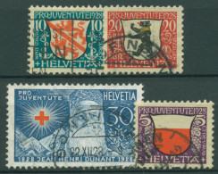 Schweiz 1928 Pro Juventute Wappen (X) Henri Dunant 229/32 Gestempelt - Used Stamps