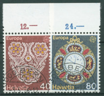 Schweiz 1976 Europa CEPT Kunsthandwerk Taschenuhr Stickerei 1073/74 Gestempelt - Used Stamps