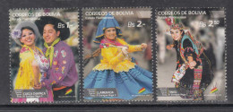 2015 Bolivia Carnival Dancers Costumes Complete Set Of 3 MNH - Bolivia