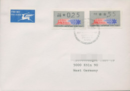 Israel ATM 1990 Hirsch Mischfrankatur Ins Ausland, ATM 2.1/3.1 MiF (X80401) - Vignettes D'affranchissement (Frama)