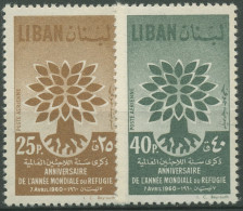 Libanon 1960 Welflüchtlingsjahr Baum 670/71 II Postfrisch - Liban