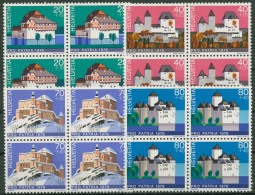 Schweiz 1978 Pro Patria Bauwerke Schlösser 1130/33 4er-Block Postfrisch - Ongebruikt