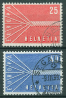 Schweiz 1957 Europa CEPT Sinnbildliches Seil 646/47 Gestempelt - Gebruikt
