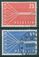 Schweiz 1957 Europa CEPT Sinnbildliches Seil 646/47 Gestempelt - Gebraucht