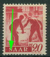 Saarland 1947 Arbeiter Am Hochofen Mit Plattenfehler 214 III Postfrisch - Neufs