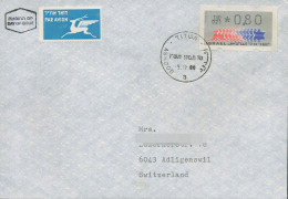 Israel ATM 1990 Hirsch Automat 021 Ersttagsbrief, ATM 3.1.21 FDC (X80410) - Automatenmarken (Frama)