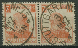Württemberg Dienstmarken 1916 25 Jahre Regentschaft 242 Waag. Paar Gestempelt - Gebraucht