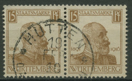 Württemberg Dienstmarken 1916 25 Jahre Regentschaft 244 Waag. Paar Gestempelt - Usati