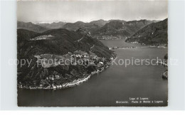 12501777 Morcote TI Fliegeraufnahme Lago Die Lugano Ponte Dei Melide Morcote - Andere & Zonder Classificatie